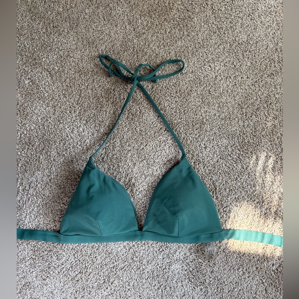 Teal Triangle Bikini Top from Garage, Large